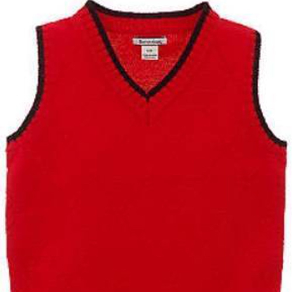 Hartstrings Boys Infant Solid Sweater Vest Red Size 12M NWT